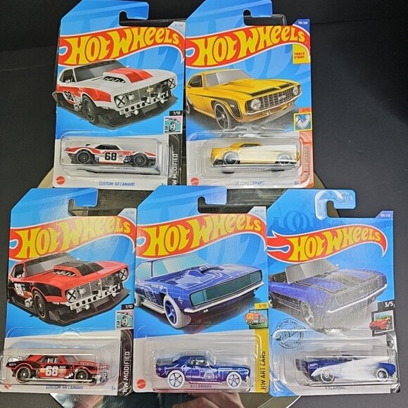 Five Hot Wheels Diecast 1967 1968 1969 Chevrolet Camaro Gen 1 Car Collection - Picture 1 of 13